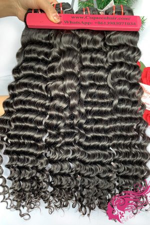 9A Grade Hair Deep Wave Hair Bundles Natural Black