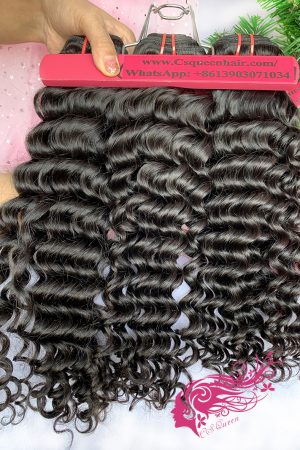 Mink Hair Deep Wave Hair Bundles Natural Black