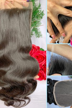 Raw hair Line Wave 4*4 Transparent Lace Closure