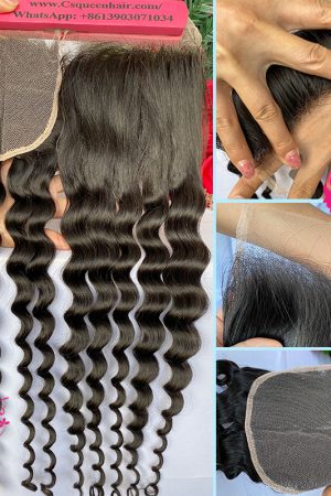 Raw hair Rare Wave 4*4 Transparent Lace Closure