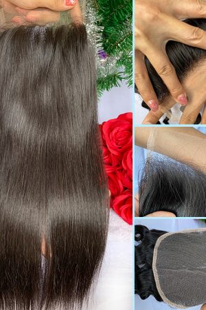 Raw hair Straight hair 4*4 Transparent Lace Closure