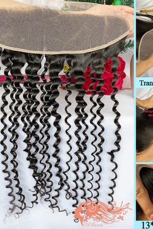 Raw hair 12-22Inch Natural Curly 13*4 Transparent Lace Frontal