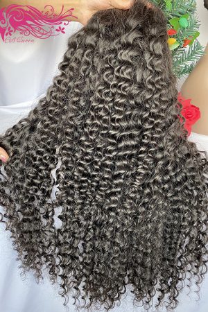 Raw hair Bounce Curly 4*4 HD Lace Closure Wig 180% Density