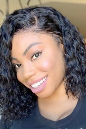 Raw Hair Rare Wave 13*4 Transparent Lace Frontal BOB Wig 180% Density