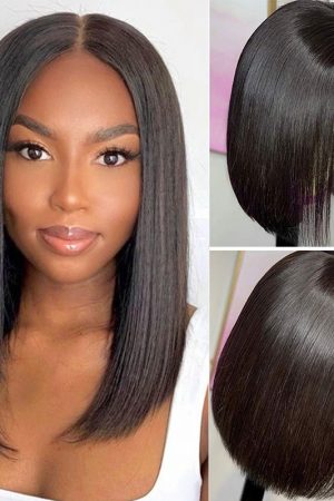 Raw Hair Straight 5*5 Transparent Lace Closure BOB Wig 180% Density