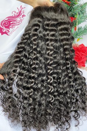 9A Hair Loose Curly 13*4 Frontal Transparent Lace Wig 180% Density