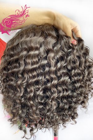 9A Hair Deep Wave 4*4 Closure Transparent Lace BOB Wig 180% Density