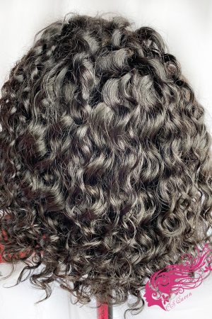 9A Hair Loose Curly 4*4 Closure Transparent Lace BOB Wig 180% Density