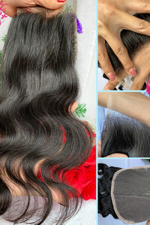 9A hair Body Wave 4*4 Transparent Lace Closure