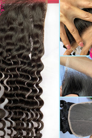 9A hair Deep Wave 4*4 Transparent Lace Closure