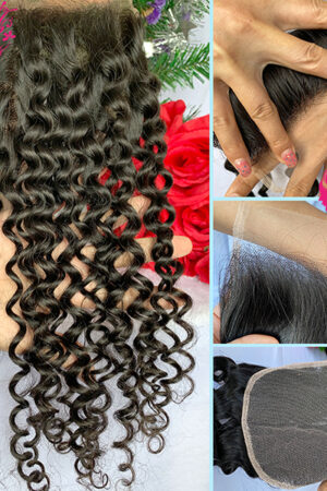 9A hair Exotic Wave 4*4 Transparent Lace Closure