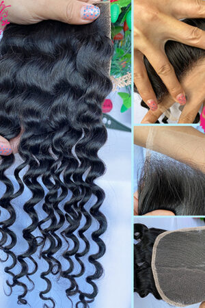 9A hair Italian Wave 4*4 Transparent Lace Closure