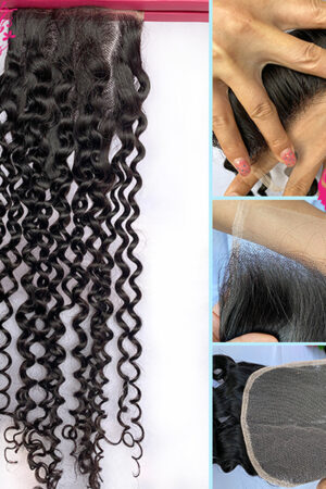9A hair Jerry Curly 4*4 Transparent Lace Closure