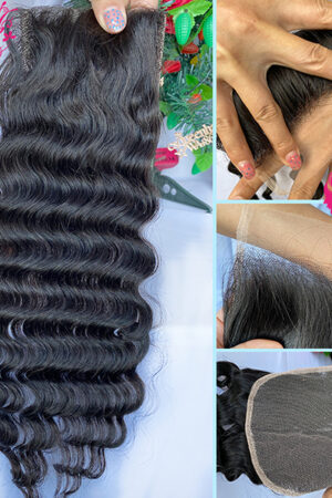 9A hair Majestic wave 4*4 Transparent Lace Closure